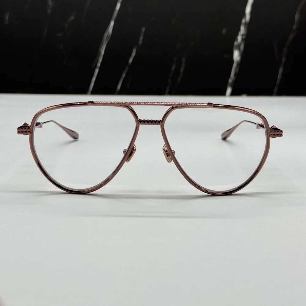 NEW VALENTINO V-STUD-II VLX-133C AVIATOR UNISEX GOLD ROSE EYEGLASSES